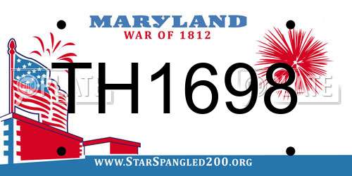TH1698 Maryland License Plate
