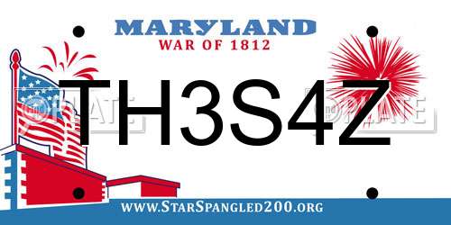 TH3S4Z Maryland License Plate