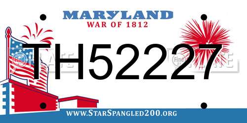 TH52227 Maryland License Plate