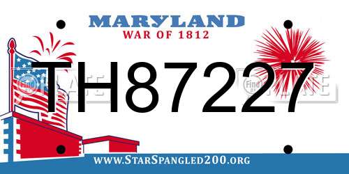 TH87227 Maryland License Plate