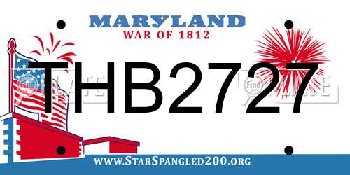THB2727 Maryland License Plate
