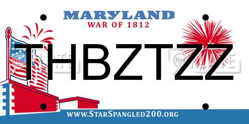 THBZTZZ Maryland License Plate