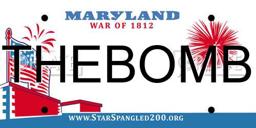 THEBOMB Maryland License Plate