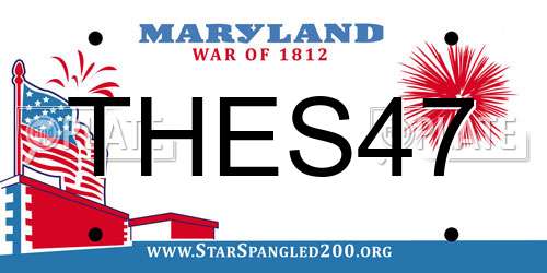 THES47 Maryland License Plate