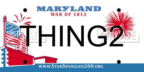 THING2 Maryland License Plate