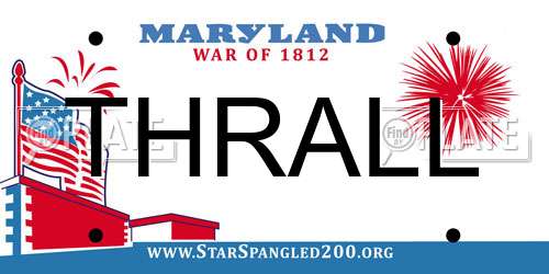 THRALL Maryland License Plate