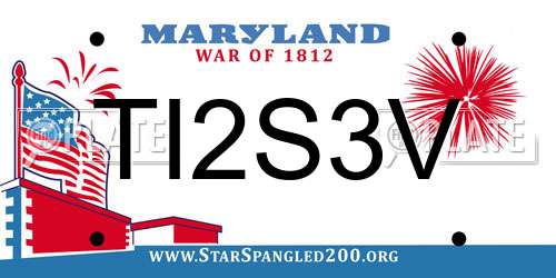 TI2S3V Maryland License Plate