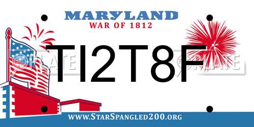 TI2T8F Maryland License Plate