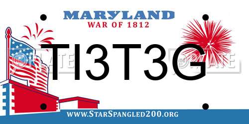 TI3T3G Maryland License Plate