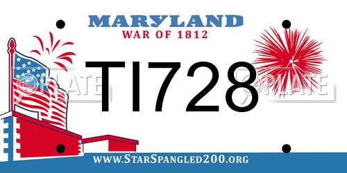 TI728 Maryland License Plate