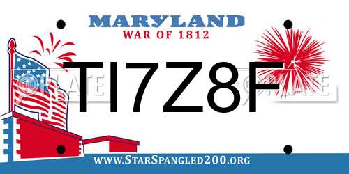 TI7Z8F Maryland License Plate