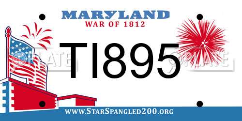 TI895 Maryland License Plate