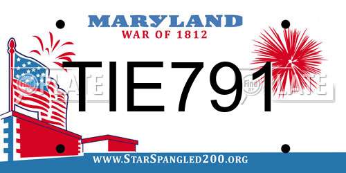 TIE791 Maryland License Plate