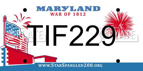 TIF229 Maryland License Plate