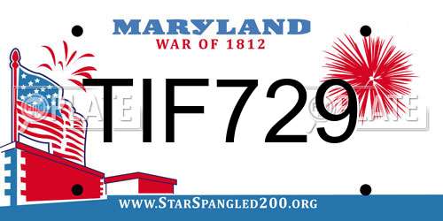 TIF729 Maryland License Plate