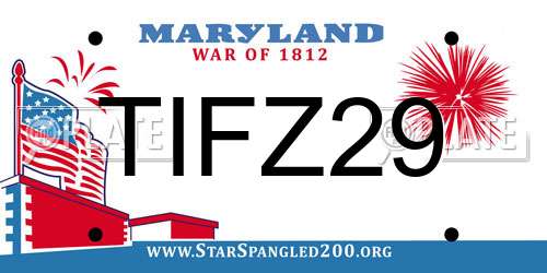 TIFZ29 Maryland License Plate