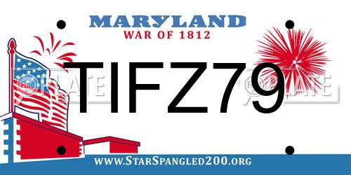 TIFZ79 Maryland License Plate