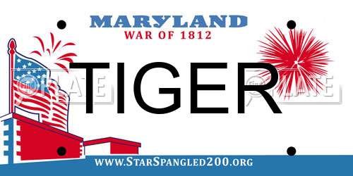 TIGER Maryland License Plate