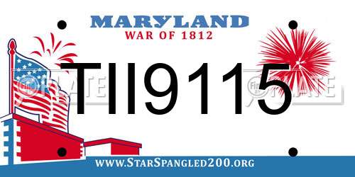 TII9115 Maryland License Plate
