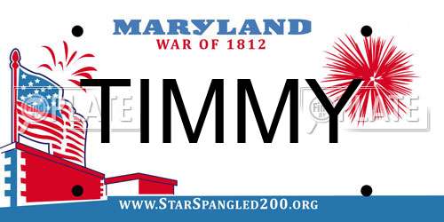 TIMMY Maryland License Plate