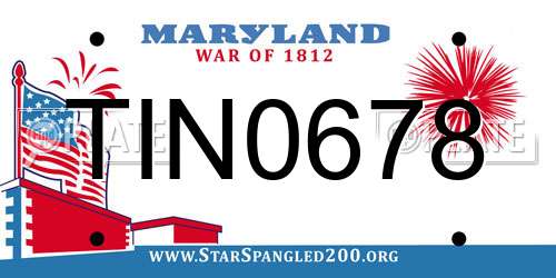 TIN0678 Maryland License Plate