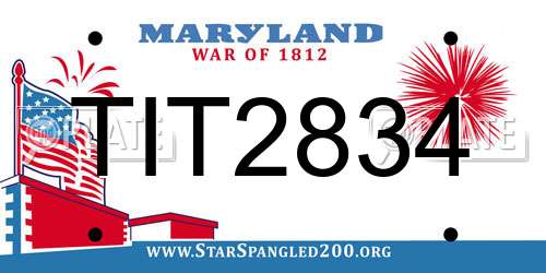 TIT2834 Maryland License Plate