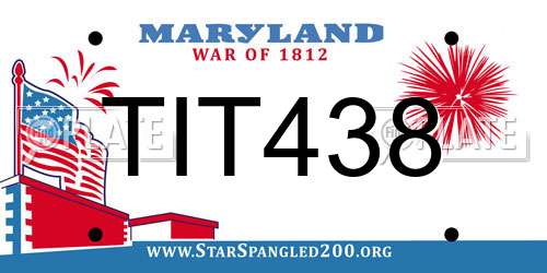 TIT438 Maryland License Plate
