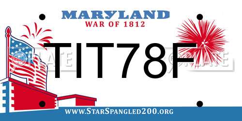 TIT78F Maryland License Plate