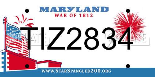 TIZ2834 Maryland License Plate