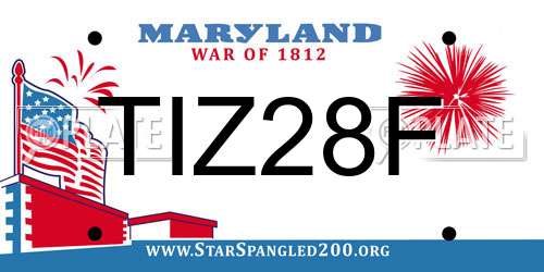 TIZ28F Maryland License Plate