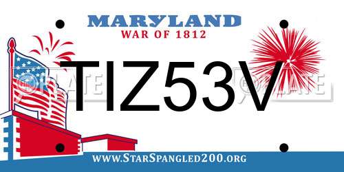 TIZ53V Maryland License Plate
