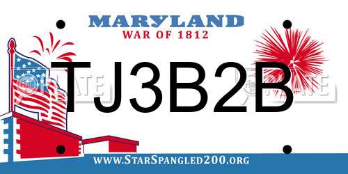 TJ3B2B Maryland License Plate