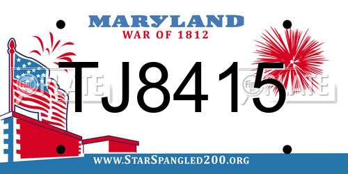 TJ8415 Maryland License Plate