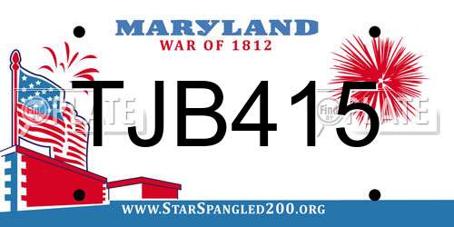 TJB415 Maryland License Plate