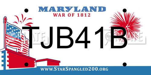 TJB41B Maryland License Plate