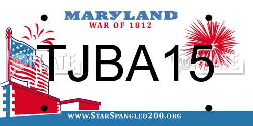 TJBA15 Maryland License Plate