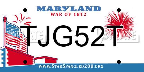 TJG52T Maryland License Plate
