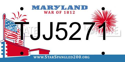 TJJ5271 Maryland License Plate