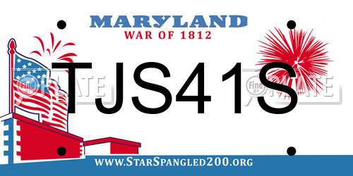 TJS41S Maryland License Plate