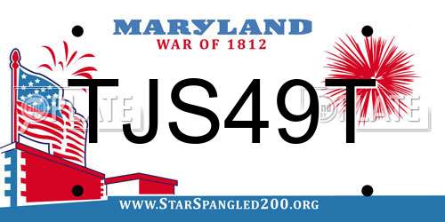 TJS49T Maryland License Plate