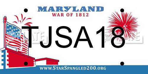 TJSA18 Maryland License Plate