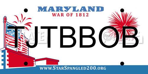 TJTBBOB Maryland License Plate