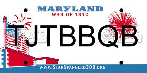 TJTBBQB Maryland License Plate