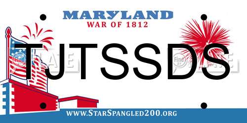 TJTSSDS Maryland License Plate