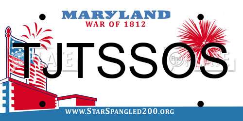 TJTSSOS Maryland License Plate