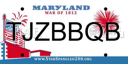 TJZBBQB Maryland License Plate