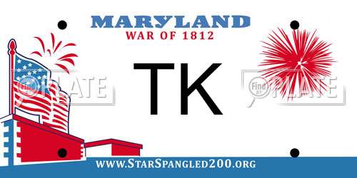 TK Maryland License Plate