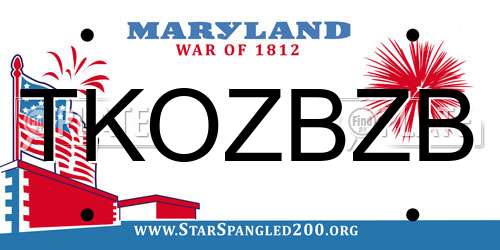TKOZBZB Maryland License Plate