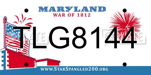 TLG8144 Maryland License Plate