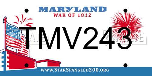 TMV243 Maryland License Plate